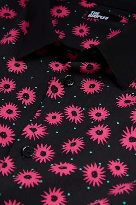 CHEMISE MANCHES LONGUES COL CLASSIQUE BLACK / PINK 2