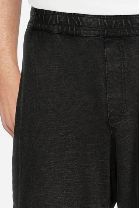 LANCASTER HIGHTWIST SLUB COTTON SHORTS W BLACK 4