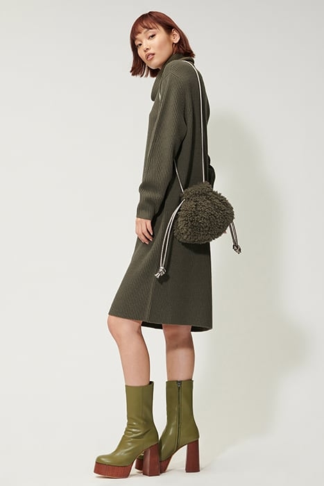 CUT-OUT DRESS GREYISH KHAKI 4