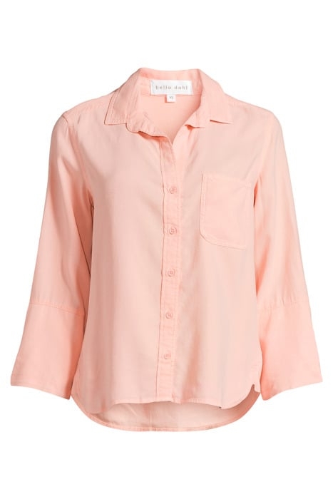 SHIRT TAIL BUTTON DOWN SUNSET CORAL 3