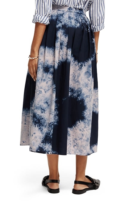 BLEACH PRINT SKIRT ICE DYE NAVY 2