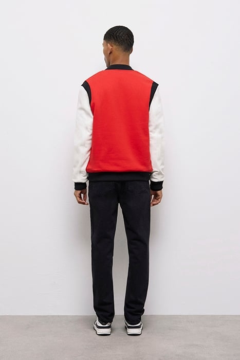 TEDDY AVEC MANCHE EN CUIR ET BRODERIE EN K RED / WHITE 2