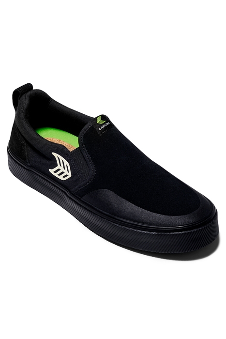 SLIP ON SKATE PRO ALL BLACK SUEDE AND CANVAS SNEAKER 2