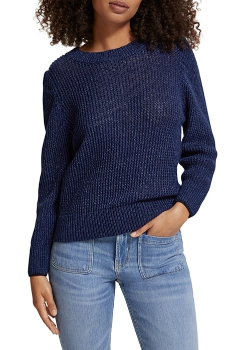 PUFFED SLEEVED PULLOVER NAVY BLUE 1