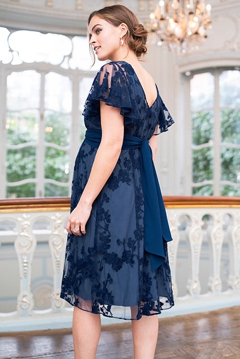 LACE MATERNITY DRESS BLUE 2