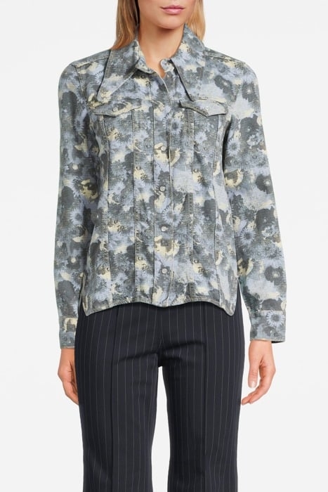 PRINT DENIM SHIRT BRUNNERA BLUE 1