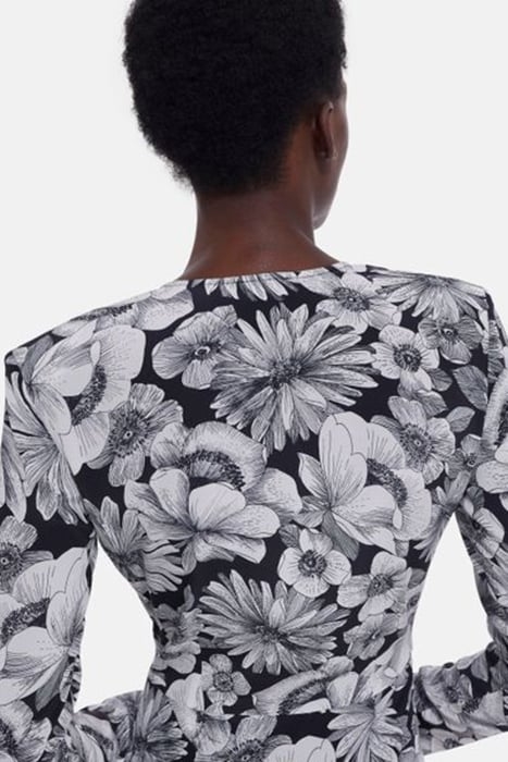 ROBE LONGUE EN ROMANTIC GARDEN BLACK WHITE 4