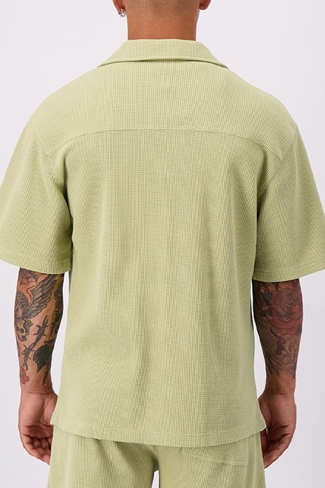 MONOGRAM WAFFLE SHIRT GREEN 2
