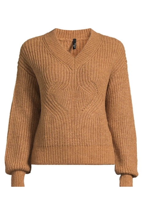 MICHELLE V NECK SWTR MACCHIATO MULTI 3