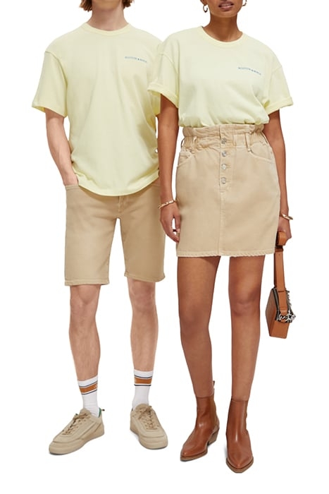 UNISEX CREWNECK TEE IN ORGANIC COTTON DAFFODIL 1