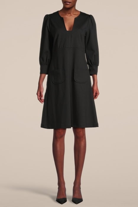 DRESS WITH POCKETS PUNTO MILANO BLACKS 1