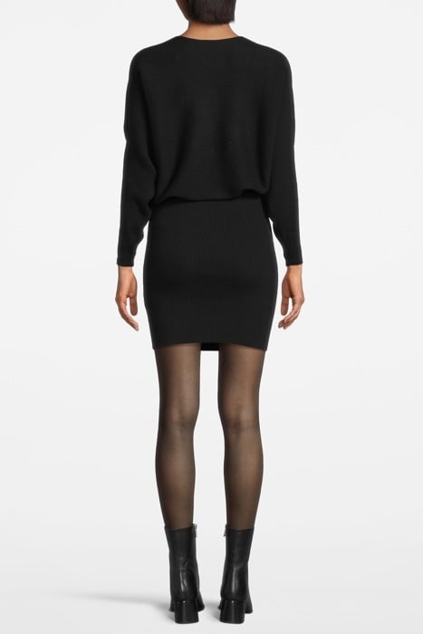 MACKENZIE KNITTIED MINI DRESS BLACK - OUTLET PRICE 2