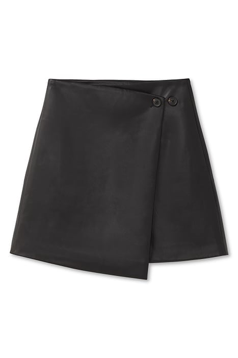 FAUX LEATHER SKIRT BLACK 1