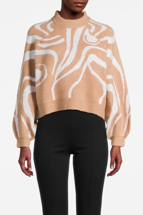 SWIRL CREW TAN/IVORY 1