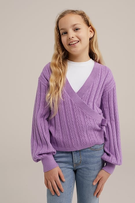 KNITTED CARDIGAN PURPLE 1