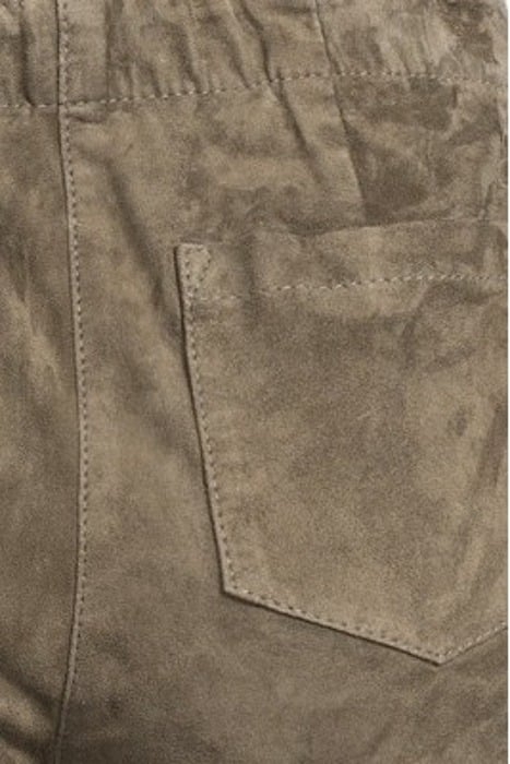 SUEDE BABYFLARE PANTS GREYISH KHAKI 5
