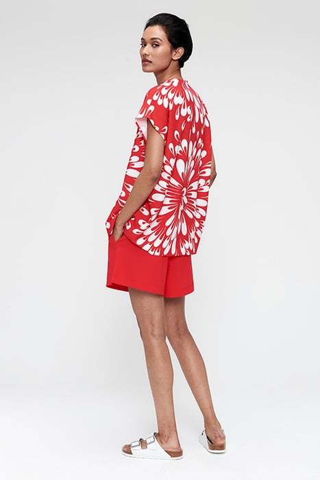 PRINTED RELAXED TOP FIERY RED 2