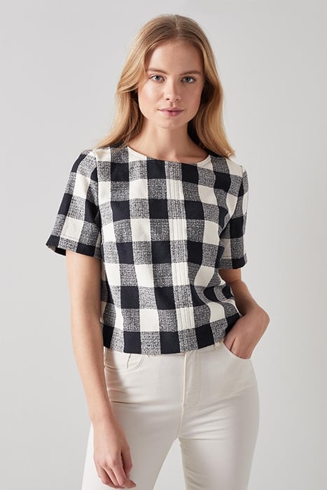 TW MAREN LARGE CHECK NAVY 3