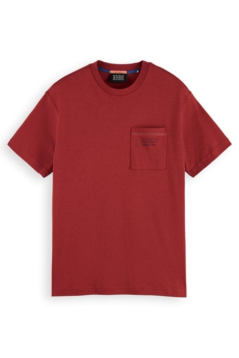 RELAXED LYOCELL T-SHIRT WITH CHEST POCKET RED EARTH 4