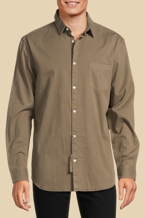 CHARLES ITALIAN COLL OLIVE CASUAL SHIRT MORNING 1