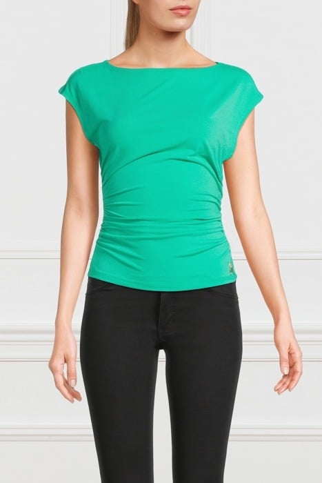 BRENDA TOP POMPOM BLOUSE GREEN 1