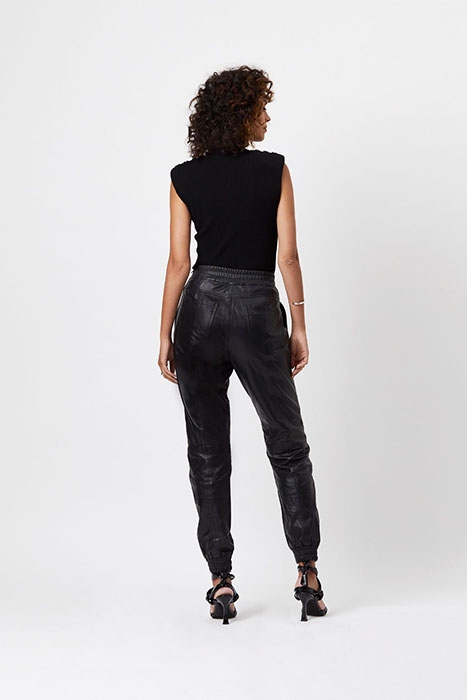 KUNO LEATHER JOGGER PANTS RAVEN 2