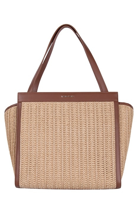 LISA WOVEN TOTE BAG COGNAC 1