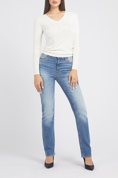 GUESS ECO LS VN JADE LOGO SWTR CREAM WHITE 3