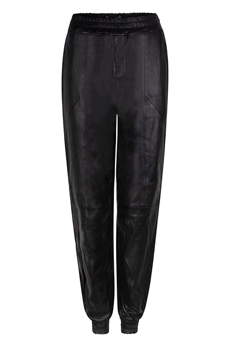 KUNO LEATHER JOGGER PANTS RAVEN 3