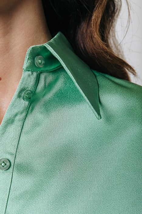 METTE UNI SATIN KNOTTED SHIRT DRESS MINT 3