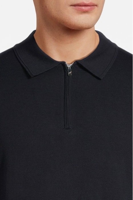 AIDAN HALF ZIP COTTON JUMPER NAVY - OUTLET PRICE 4