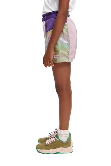 GIRLS METALLIC COLOUR BLOCK SHORTS METALLIC COLORBLOCK 6