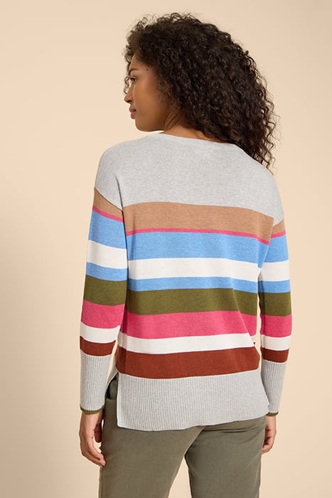 OLIVE STRIPE JUMPER GREY 2