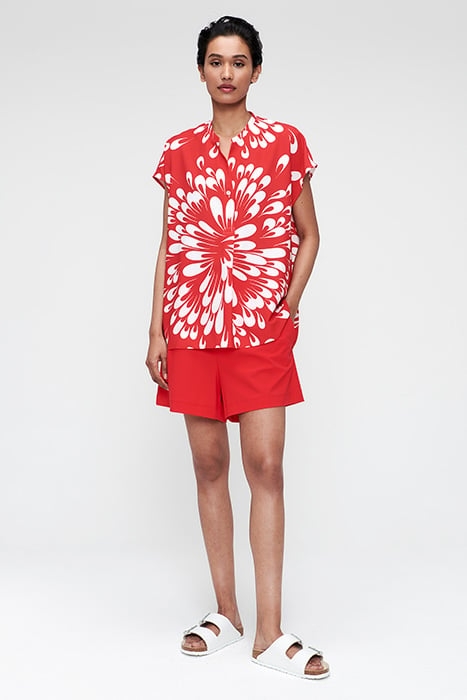 PRINTED RELAXED TOP FIERY RED 1