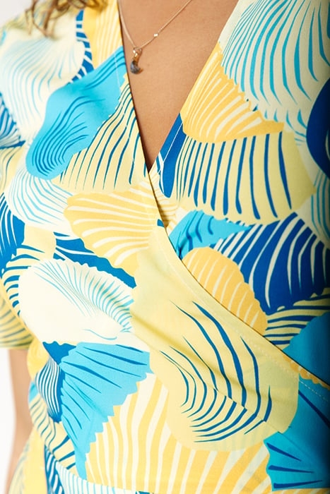 TELSI SHELL SHORT SLEEVE REAL WRAP DRESS SS WASHED YELLOW 3