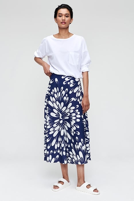 PRINTED SWAN SKIRT ROYAL BLUE 2