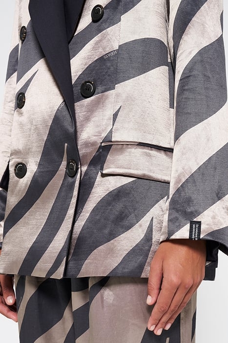 SATIN BLAZER ZEBRA WARM TAUPE 7