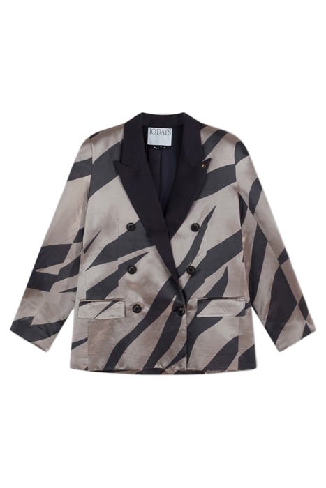 SATIN BLAZER ZEBRA WARM TAUPE 3