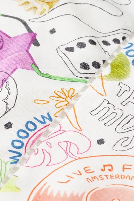 GIRLS ALL-OVER PRINTED LACE DETAIL COTTON TOP ICONIC 7