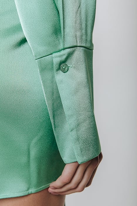 METTE UNI SATIN KNOTTED SHIRT DRESS MINT 5