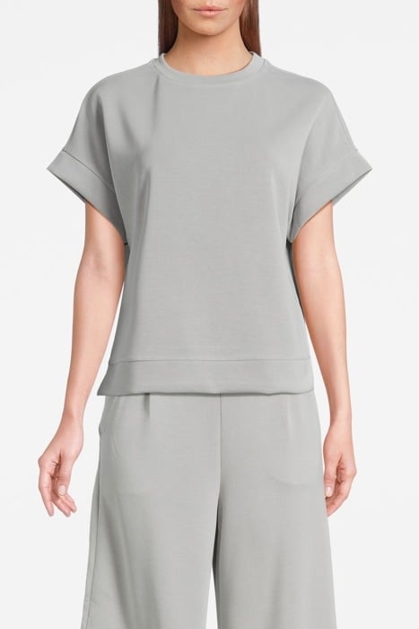 TENCEL PEACHED SHIRT PEBBLE GREY 1