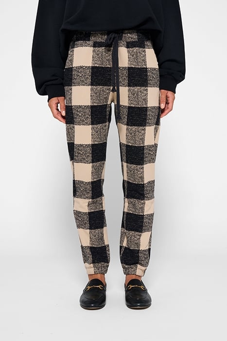 CROPPED JOGGER CHECK BLACK 1