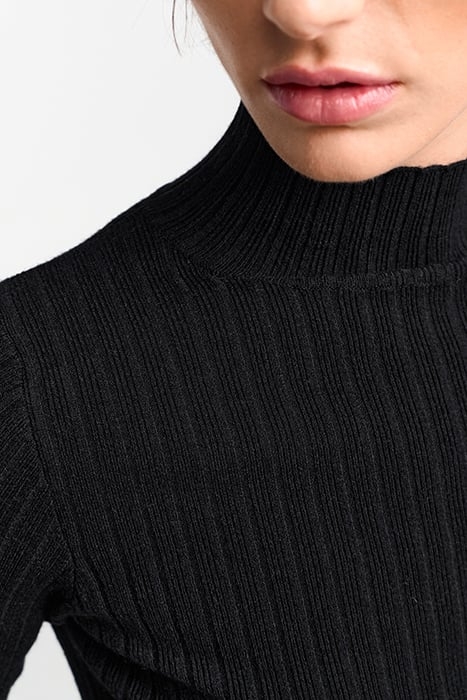 TURTLE NECK RIB KNIT BLACK 3