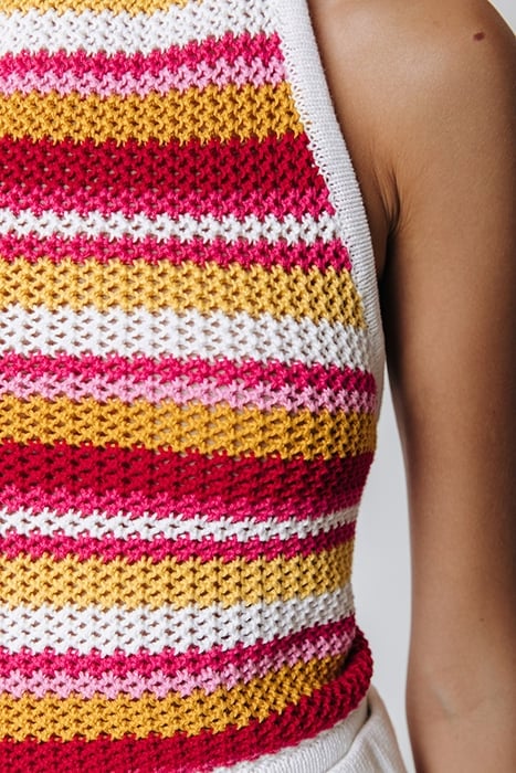 NICKY CROCHET STRIPE HALTER TOP MULTICOLOR 4