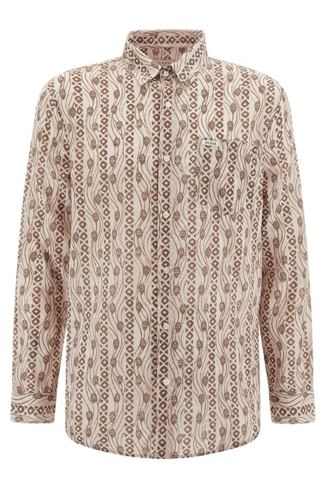 LS COLLINS AOP SHIRT BEIGE BOHEMIAN PRINT 4
