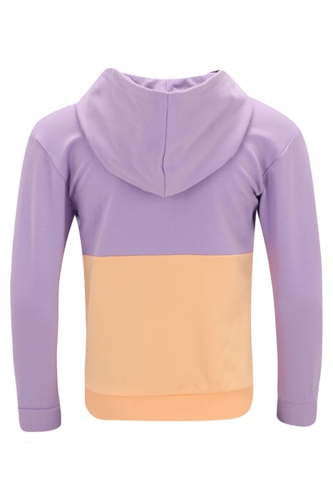BAAR-EBENHAUSEN BLOCKED ZIP HOODY PEACH QUARTZ-VIOLA-BRIGHT 2