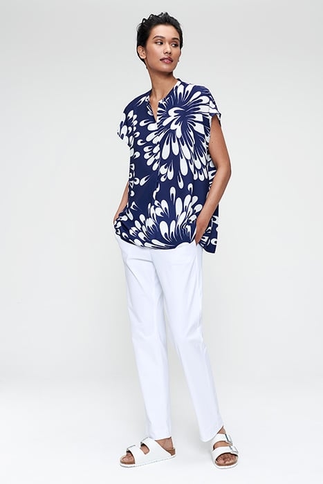 PRINTED RELAXED TOP ROYAL BLUE 2