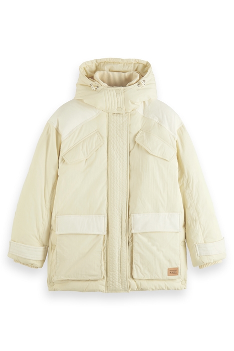 PARKA IN MIXED QUALITIES WITH REPREVE® FILLING AGED WHITE 4