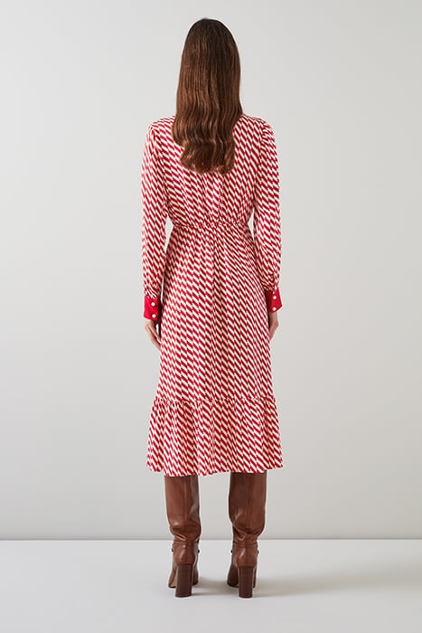 DR BRIDGET TIE NECK DRESS CHERRY 3