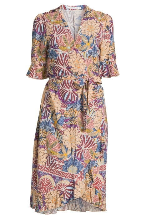 WRAP DRESS PRINTED POLYESTER PURPLES 3